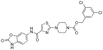 3,5-dichlorobenzyl 4-(4-((2-oxo-2,3-dihydrobenzo[d]oxazol-6-yl)carbaMoyl)thiazol-2-yl)piperazine-1-carboxylate CAS#: 1141395-04-1