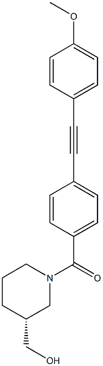 [(3R)-3-(Hydroxymethyl)-1-piperidinyl][4-[2-(4-methoxyphenyl)ethynyl]phenyl]-methanone CAS#: 1382481-79-9