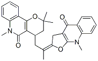 4-[2-[(2E)-2,3,4,9-Tetrahydro-9-methyl-4-oxofuro[2,3-b]quinolin-2-ylidene]propyl]-2,3,4,6-tetrahydro-2,2,6-trimethyl-5H-pyrano[3,2-c]quinolin-5-one CAS#: 70509-83-0