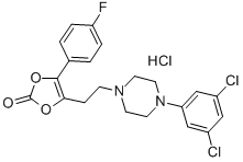 4-(2-(4-(3,5-Dichlorophenyl)-1-piperazinyl)ethyl)-5-(4-fluorophenyl)-1 ,3-dioxol-2-one HCl CAS#: 71923-04-1