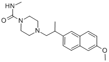 4-(2-(6-Methoxy-2-naphthalenyl)propyl)-N-methyl-1-piperazinecarboxamid e CAS#: 72278-72-9