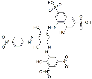 4-[[2,4-Dihydroxy-5-[(2-hydroxy-3,5-dinitrophenyl)azo]-3-[(4-nitrophenyl)azo]phenyl]azo]-5-hydroxy-2,7-naphthalenedisulfonic acid CAS#: 71799-74-1