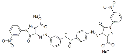 4-[[3-[[4-[[[3-Carboxy-4,5-dihydro-1-(3-nitrophenyl)-5-oxo-1H-pyrazol]-4-yl]azo]benzoyl]amino]phenyl]azo]-4,5-dihydro-1-(3-nitrophenyl)-5-oxo-1H-pyrazole-3-carboxylic acid disodium salt CAS#: 71550-27-1