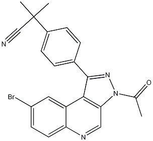 4-(3-Acetyl-8-bromo-3H-pyrazolo[3,4-c]quinolin-1-yl)-alpha,alpha-dimethylbenzeneacetonitrile CAS#: 1201643-72-2