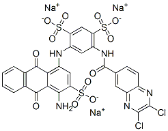 4-[[(4-Amino-9,10-dihydro-9,10-dioxo-3-sulfoanthracen)-1-yl]amino]-6-[[(2,3-dichloro-6-quinoxalinyl)carbonyl]amino]-1,3-benzenedisulfonic acid trisodium salt CAS#: 72639-34-0