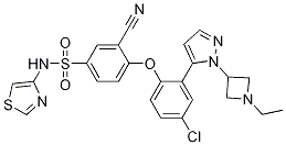 4-(4-chloro-2-(1-(1-ethylazetidin-3-yl)-1H-pyrazol-5-yl)phenoxy)-3-cyano-N-(thiazol-4-yl)benzenesulfonaMide CAS#: 1235406-00-4
