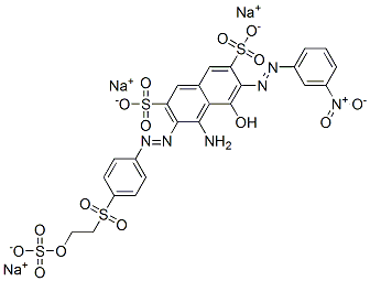 4-Amino-5-hydroxy-6-[(3-nitrophenyl)azo]-3-[[4-[[2-(sulfooxy)ethyl]sulfonyl]phenyl]azo]-2,7-naphthalenedisulfonic acid trisodium salt CAS#: 71889-13-9