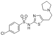 4-Chloro-N-(5-(2-(1-pyrrolidinyl)ethyl)-2-thiazolyl)benzenesulfonamide CAS#: 71933-37-4