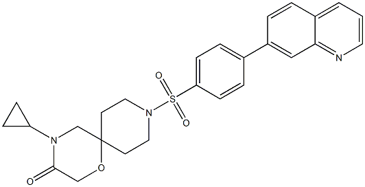 4-Cyclopropyl-9-(4-quinolin-7-yl-benzenesulfonyl)-1-oxa-4,9-diaza-spiro[5.5]undecan-3-one CAS#: 1375105-96-6