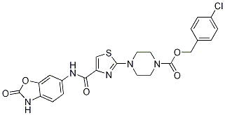 4-chlorobenzyl 4-(4-((2-oxo-2,3-dihydrobenzo[d]oxazol-6-yl)carbaMoyl)thiazol-2-yl)piperazine-1-carboxylate CAS#: 1141394-87-7