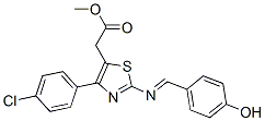 4-(p-Chlorophenyl)-2-[(p-hydroxybenzylidene)amino]-5-thiazoleacetic acid methyl ester CAS#: 71013-51-9