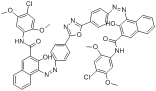 4,4'-[1,3,4-OXADIAZOLE-2,5-DIYLBIS(4,1-PHENYLENEAZO) BIS[N-(4-CHLORO-2,5-DIMETHOXYPHENYL)]-3-HYDROXY-2-NAPHTHALENECARBOXAMIDE CAS#: 70621-24-8