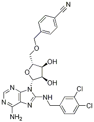 5'-O-[(4-Cyanophenyl)methyl]-8-[[(3,4-dichlorophenyl)methyl]amino]-adenosine CAS#: 1134156-31-2