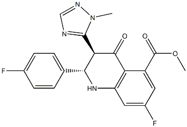 5-Quinolinecarboxylic acid,7-fluoro-2-(4-fluorophenyl)-1,2,3,4-tetrahydro-3-(1-Methyl-1H-1,2,4-triazol-5-yl)-4-oxo-,Methyl ester,(2S,3S)- CAS#: 1373329-52-2