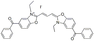 5-benzoyl-2-[3-(5-benzoyl-3-ethyl-3H-benzoxazol-2-ylidene)prop-1-enyl]-3-ethylbenzoxazolium iodide CAS#: 71130-10-4