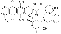 5,12-Naphthacenedione, 7,8,9,10-tetrahydro-8-(1,2-dihydroxyethyl)-1-me thoxy-10-((2,3,6-trideoxy-3-((phenylmethyl)amino)-alpha-L-lyxo-hexopyr anosyl)oxy)-6,8,11-trihydroxy-, hydrochloride, (8S-cis)- CAS#: 70844-19-8