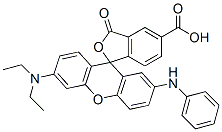 6'-(Diethylamino)-3-oxo-2'-(phenylamino)spiro[isobenzofuran-1(3H),9'-[9H]xanthene]-5-carboxylic acid CAS#: 71799-72-9