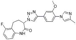 6-fluoro-3-(4-(3-Methoxy-4-(4-Methyl-1H-iMidazol-1-yl)phenyl)-1H-1,2,3-triazol-1-yl)-4,5-dihydro-1H-benzo[b]azepin-2(3H)-one CAS#: 1093978-67-6