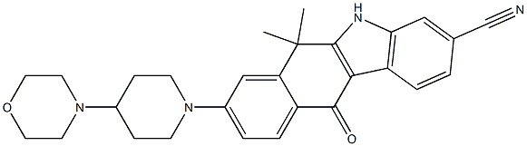 6,6-diMethyl-8-(4-Morpholinopiperidin-1-yl)-11-oxo-6,11-dihydro-5H-benzo[b]carbazole-3-carbonitrile CAS#: 1256577-71-5
