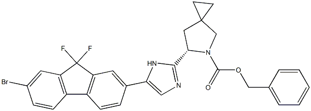 (6S)-6-[5-(7-Bromo-9,9-difluoro-9H-fluoren-2-yl)-1H-imidazol-2-yl]-5-azaspiro[2.4]heptane-5-carboxylic acid phenylmethyl ester CAS#: 1256388-49-4
