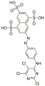 7-[[4-[(2,5,6-Trichloro-4-pyrimidinyl)amino]phenyl]azo]-1,3,5-naphthalenetrisulfonic acid CAS#: 71130-67-1