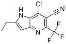 7-Chloro-2-ethyl-5-(trifluoromethyl)-1H-pyrrolo[3,2-b]pyridine-6-carbonitrile CAS#: 1260897-26-4