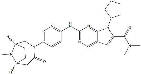 7-Cyclopentyl-N,N-dimethyl-2-[[5-[(1R,6S)-9-methyl-4-oxo-3,9-diazabicyclo[4.2.1]non-3-yl]-2-pyridinyl]amino]-7H-Pyrrolo[2,3-d]pyrimidine-6-carboxamide CAS#: 1331846-26-4