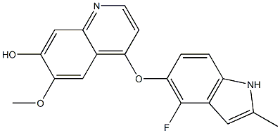 7-Quinolinol, 4-[(4-fluoro-2-methyl-1H-indol-5-yl)oxy]-6-methoxy- CAS#: 1210828-44-6
