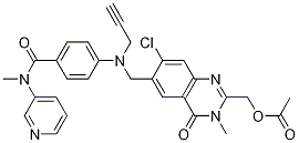 (7-chloro-3-Methyl-4-oxo-6-((prop-2-ynyl(4-(pyridin-3-ylMethylcarbaMoyl)phenyl)aMino)Methyl)-3,4-dihydroquinazolin-2-yl)Methyl acetate CAS#: 1258400-23-5