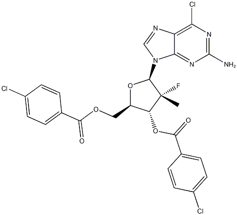 9-[(2R)-3,5-bis-O-(4-Chlorobenzoyl)-2-deoxy-2-fluoro-2-Methyl-b-D-erythro-pentofuranosyl]-6-chloro-9H-purin-2-aMine CAS#: 1294481-82-5