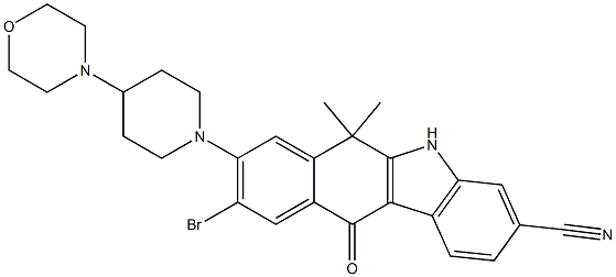 9-broMo-6,6-diMethyl-8-(4-Morpholinopiperidin-1-yl)-11-oxo-6,11-dihydro-5H-benzo[b]carbazole-3-carbonitrile CAS#: 1256579-62-0