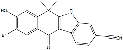 9-broMo-8-hydroxy-6,6-diMethyl-11-oxo-6,11-dihydro-5H-benzo[b]carbazole-3-carbonitrile CAS#: 1256579-06-2