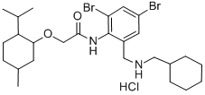 Acetamide, N-(2,4-dibromo-6-((cyclohexylmethylamino)methyl)phenyl)-2-( (5-methyl-2-(1-methylethyl)cyclohexyl)oxy)-, monohydrochloride CAS#: 71420-36-5