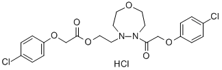 Acetic acid, (4-chlorophenoxy)-, 2-(5-((4-chlorophenoxy)acetyl)tetrahy dro-1,4,5-oxadiazepin-4(5H)-yl)ethyl ester, monohydrochloride CAS#: 71783-92-1