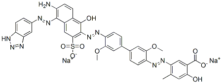 Benzoic acid, 5-[[4'-[[6-amino-5-(1H-benzotriazol- 5-ylazo)-1-hydroxy-3-sulfo-2-naphthalenyl ]azo]-3,3'-dimethoxy[1,1'-biphenyl]-4-yl]azo]- 2-hydroxy-4-methyl-, disodium salt CAS#: 70210-28-5