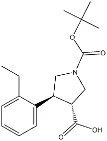 Boc-(+/-)-trans-4-(2-ethyl-phenyl)-pyrrolidine-3-carboxylic acid CAS#: 1381947-40-5