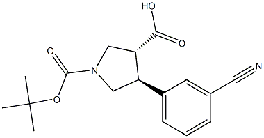Boc-(+/-)-trans-4-(3-cyano-phenyl)-pyrrolidine-3-carboxylic acid CAS#: 1161787-87-6