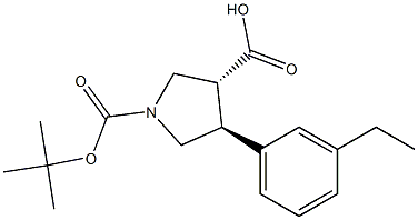 Boc-(+/-)-trans-4-(3-ethyl-phenyl)-pyrrolidine-3-carboxylic acid CAS#: 1255933-99-3
