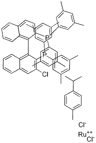 Chloro{(S)-(-)-2,2'-bis[di(3,5-xylyl)phosphino]-1,1'-binaphthyl}(p-cymene)ruthenium(II)chloride CAS#: 1345887-44-6
