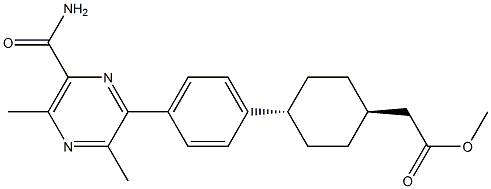 Cyclohexaneacetic acid, 4-[4-[6-(aMinocarbonyl)-3,5-diMethyl-2-pyrazinyl]phenyl]-, Methyl ester, trans- CAS#: 1166831-68-0