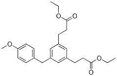 Diethyl 3,3'-(5-(4-methoxybenzyl)-1,3-phenylene)dipropanoate CAS#: 1260763-78-7