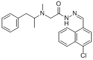 Glycine, N-methyl-N-(1-methyl-2-phenylethyl)-, ((4-chloro-1-naphthalen yl)methylene)hydrazide CAS#: 72606-55-4