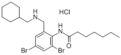 Heptanamide, N-(2,4-dibromo-6-((cyclohexylmethylamino)methyl)phenyl)-, monohydrochloride CAS#: 71420-34-3