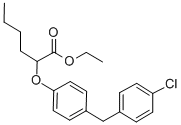 Hexanoic acid, 2-(4-((4-chlorophenyl)methyl)phenoxy)-, ethyl ester, (+ -)- CAS#: 71548-61-3