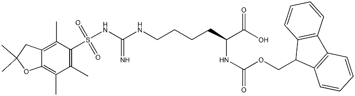 L-Lysine, N6-[[[(2,3-dihydro-2,2,4,6,7-pentamethyl-5-benzofuranyl)sulfonyl]amino]iminomethyl]-N2-[(9H-fluoren-9-ylmethoxy)carbonyl]- CAS#: 1159680-21-3