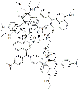 Methanaminium, N-[4-[[4-(dimethylamino)phenyl][4-(ethylamino)-1-naphthalenyl]methylene]-2,5-cyclohexadien-1-ylidene]-N-methyl-, tungstatephosphate CAS#: 71798-70-4