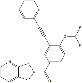 Methanone, [4-(difluoroMethoxy)-3-[2-(2-pyridinyl)ethynyl]phenyl](5,7-dihydro-6H-pyrrolo[3,4-b]pyridin-6-yl)- CAS#: 1253291-12-1