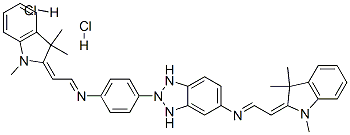 N-[(1,3-dihydro-1,3,3-trimethyl-2H-indol-2-ylidene)ethylidene]-2-[4-[[(1,3-dihydro-1,3,3-trimethyl-2H-indol-2-ylidene)ethylidene]amino]phenyl]-1H-benzotriazole-5-amine dihydrochloride CAS#: 70632-10-9