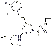 N-[2-[[(2,3-Difluorophenyl)methyl]thio]-6-[[(1S,2R)-2,3-dihydroxy-1-methylpropyl]amino]-4-pyrimidinyl]-1-azetidinesulfonamide CAS#: 1204707-73-2