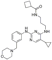 N-[3-[[5-Cyclopropyl-2-[[3-(4-morpholinylmethyl)phenyl]amino]-4-pyrimidinyl]amino]propyl]cyclobutanecarboxamide CAS#: 1190378-57-4